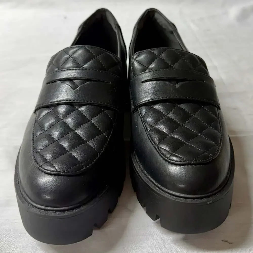 Michael by Michael Shannon Quilted Chunky Platform Penny Loafers